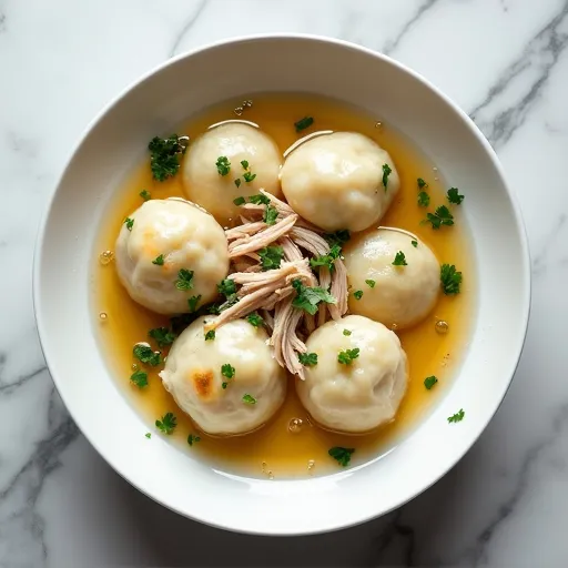 Gluten-Free Potato Dumplings with Shredded Chicken