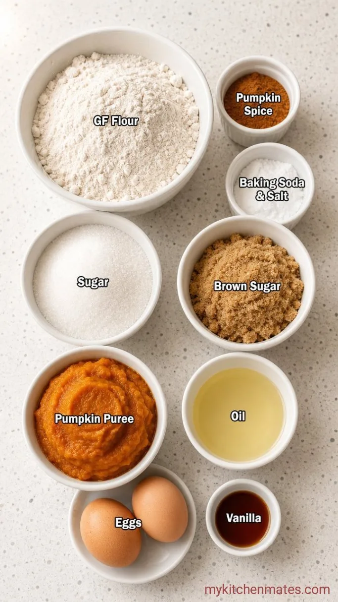 Moist Gluten Free Pumpkin Bread (One Bowl) Ingredients