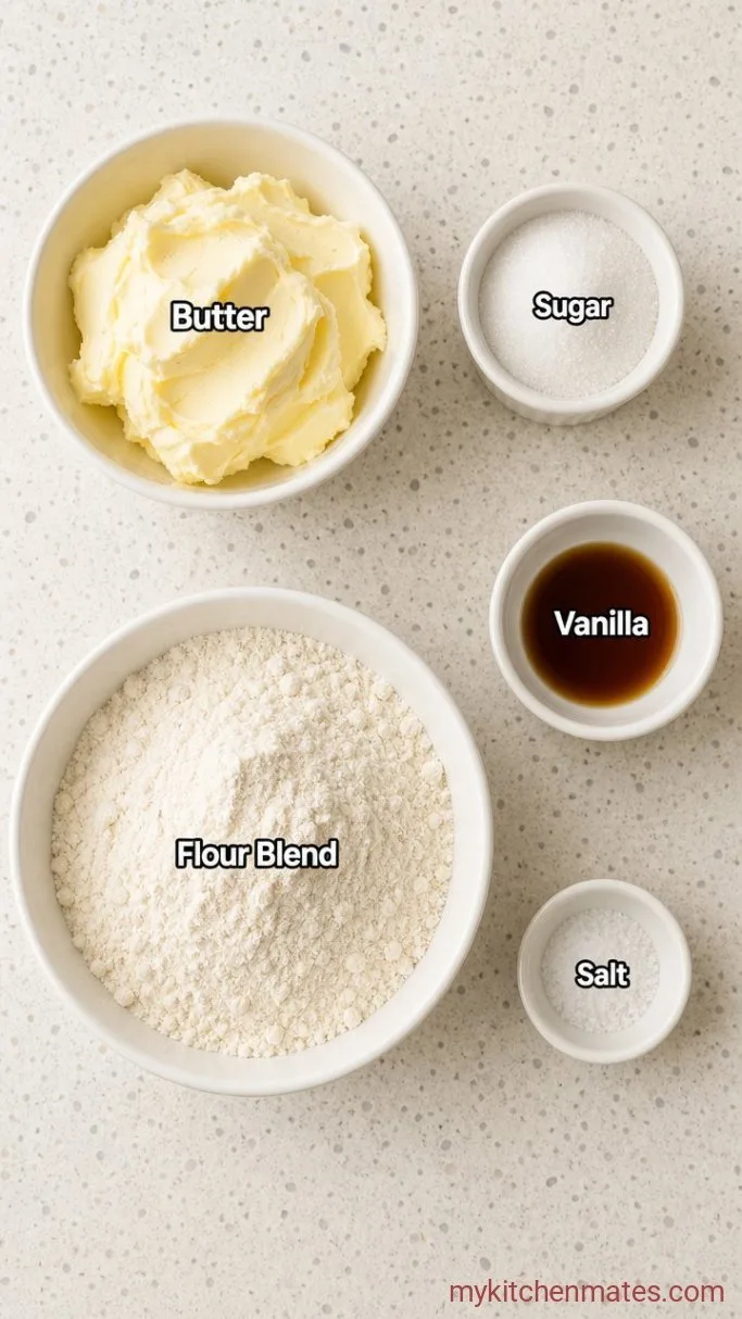 4-Ingredient Buttery Gluten Free Shortbread Cookies Ingredients