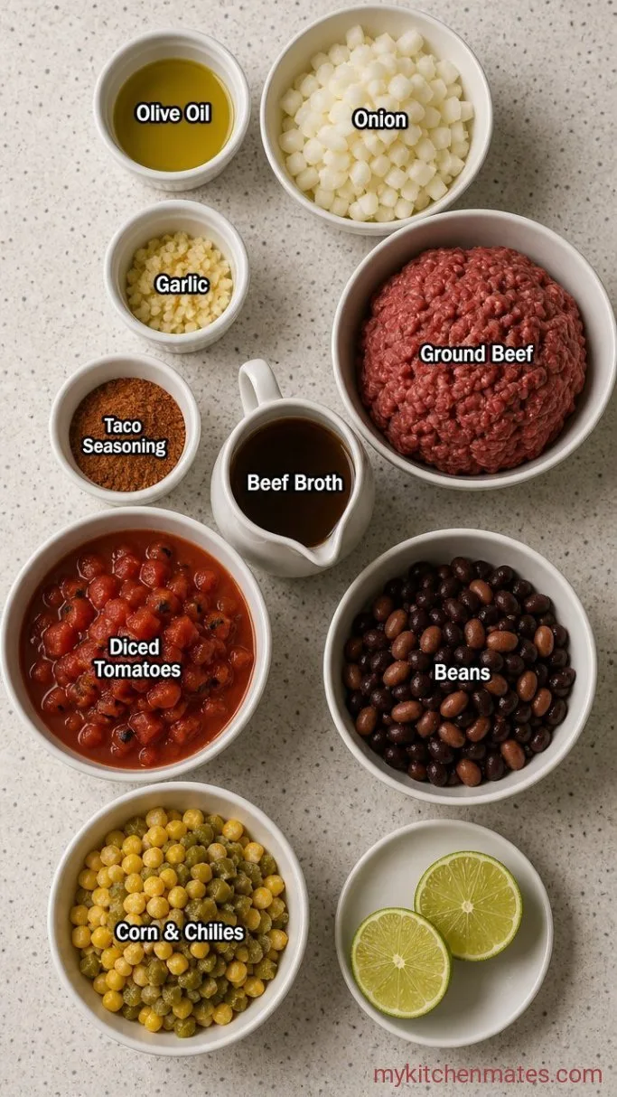 Quick One-Pot Gluten Free Taco Soup Ingredients