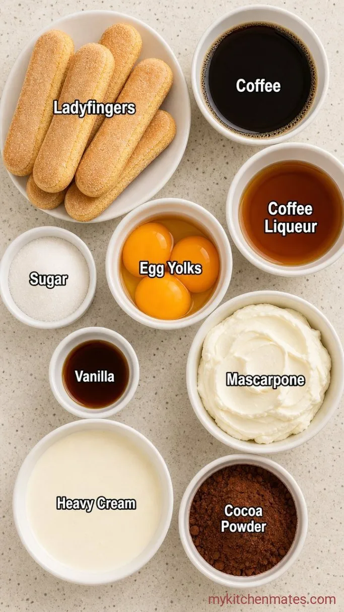 No-Bake Gluten Free Tiramisu Ingredients