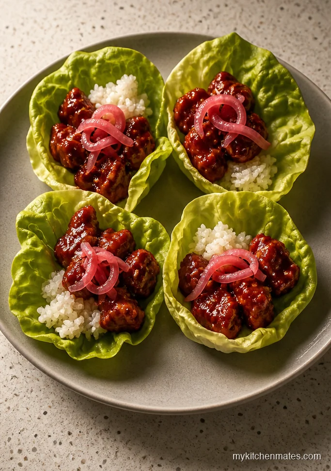 Gochujang BBQ Chicken Lettuce Wraps