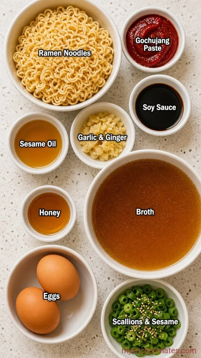 20-Minute Spicy Gochujang Ramen Ingredients