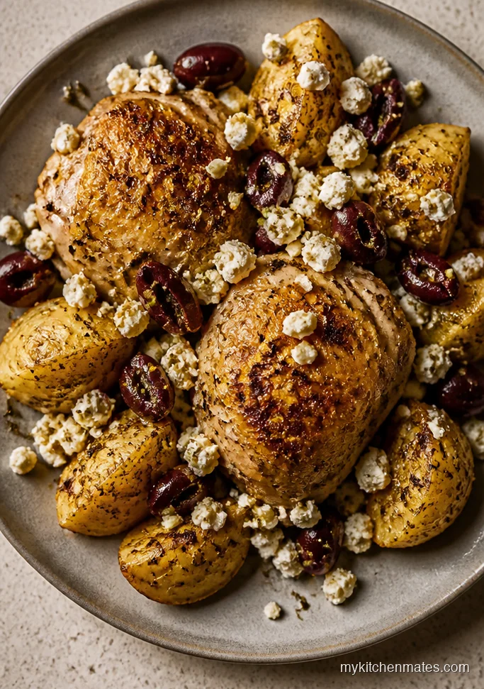 Greek Chicken and Potatoes with Feta