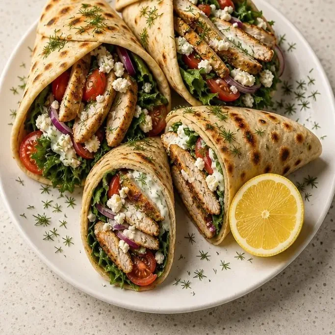 Quick Greek Chicken Wraps with Tzatziki Greek Chicken Wrap