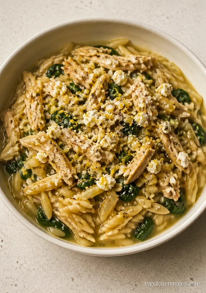 Greek Lemon Chicken Orzo Bowls