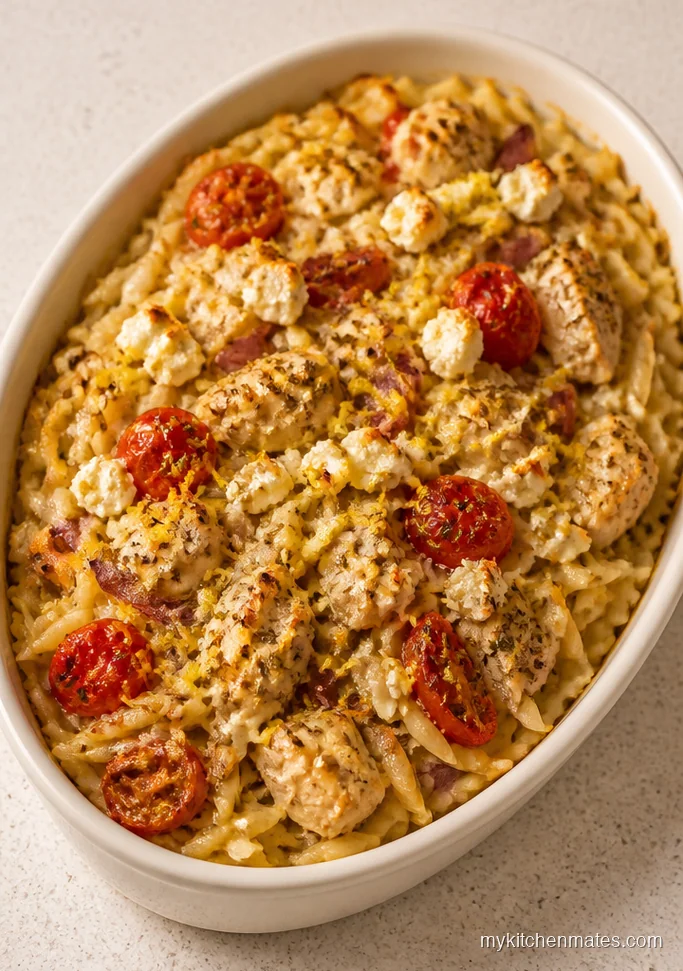 Greek Lemon Chicken Orzo Casserole