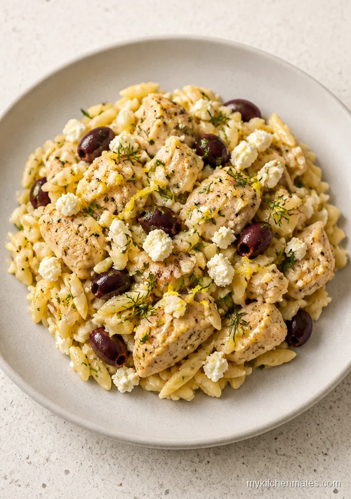 Greek Lemon Chicken Orzo Casserole
