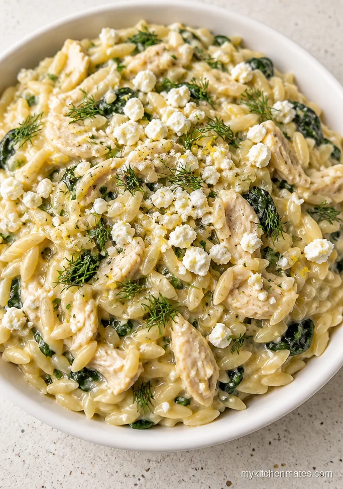 Greek Lemon Chicken Orzo Casserole