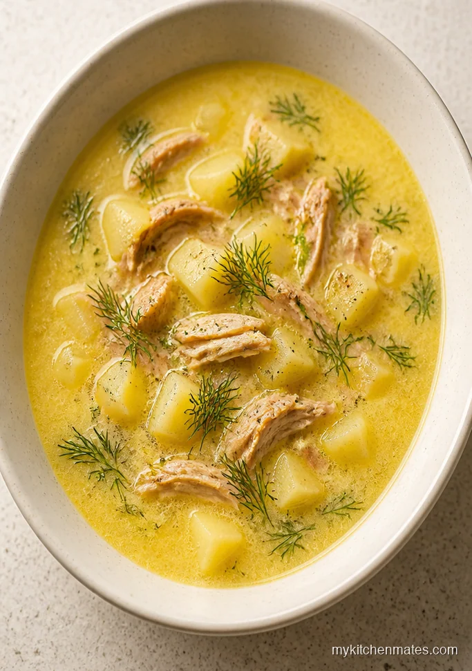 Greek Lemon Chicken Potato Soup