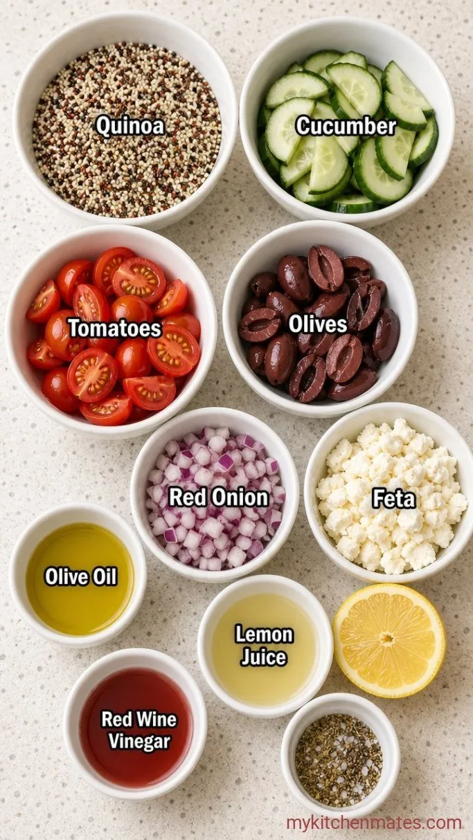 Quick Greek Quinoa Salad with Lemon Dressing Ingredients