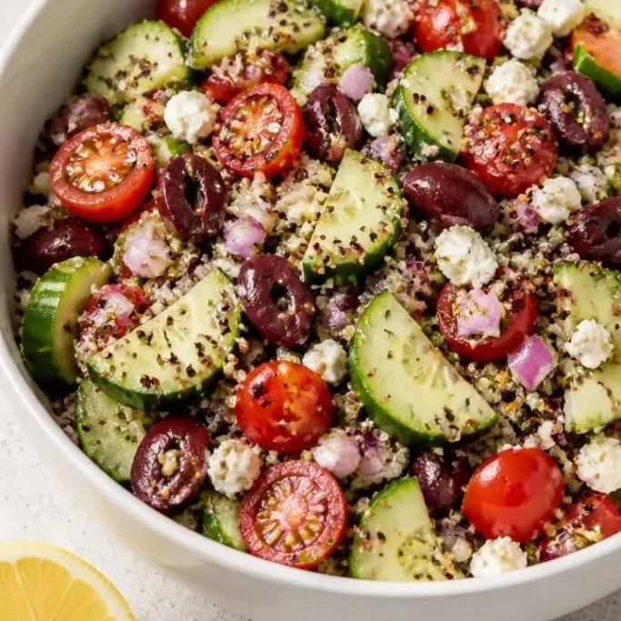 Quick Greek Quinoa Salad with Lemon Dressing Greek Quinoa Salad