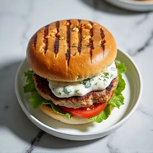 Greek-Style Turkey Burger with Tzatziki