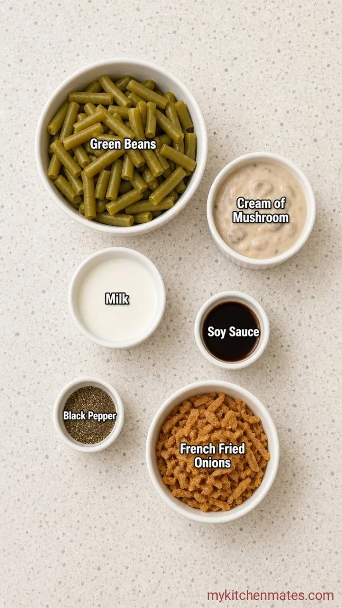 Creamy Green Bean Casserole with Crispy Onions Ingredients