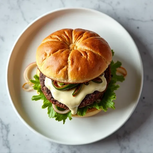 Green Chile and Queso Smash Burger