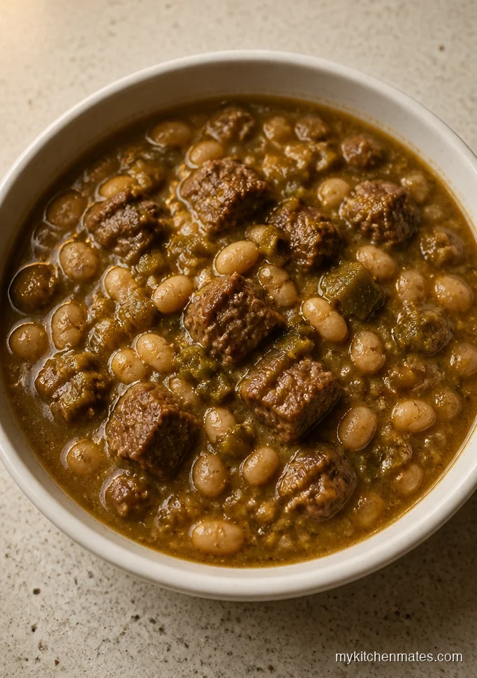 Green Chile Beef Chili with White Beans