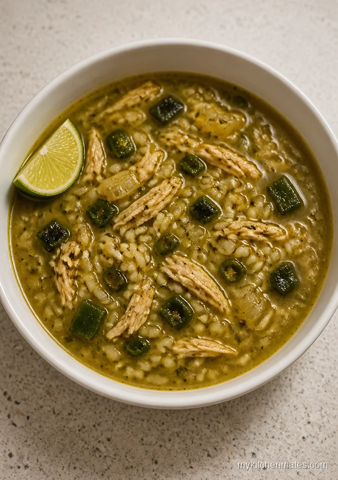 Green Chile Chicken and Rice Soup