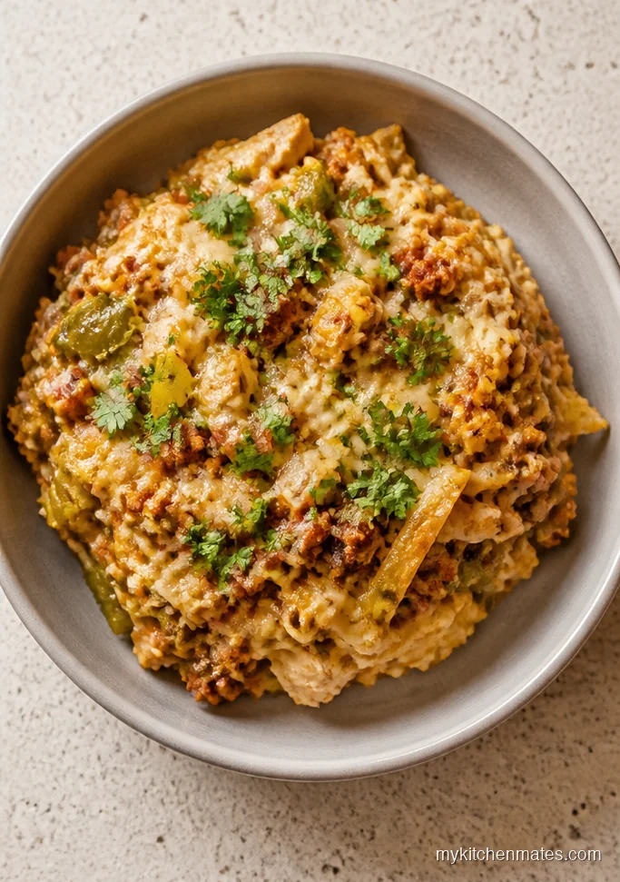 Green Chile Chicken Chorizo Breakfast Casserole