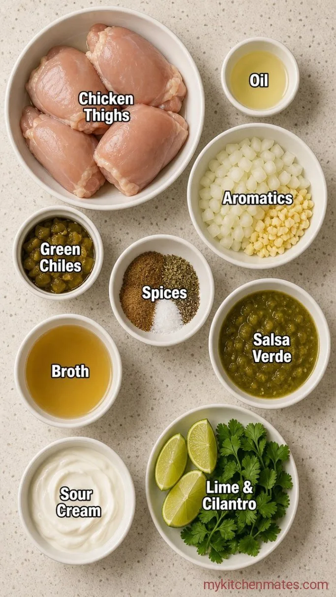 Quick 30-Minute Green Chili Chicken Ingredients