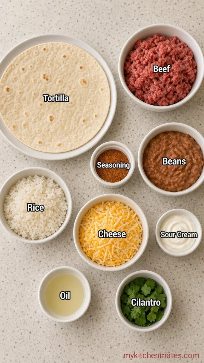 Grilled Cheese Burrito with a Crispy Cheese Crust Ingredients