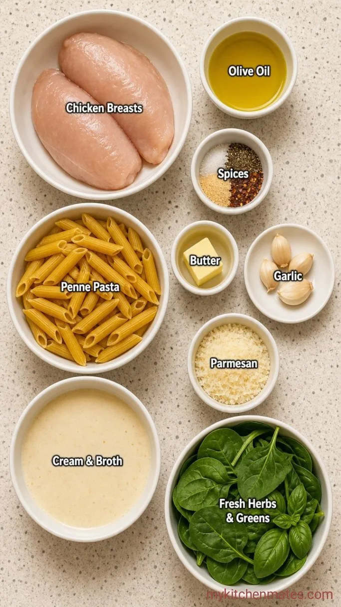 Creamy Grilled Chicken Pasta with Parmesan Sauce Ingredients