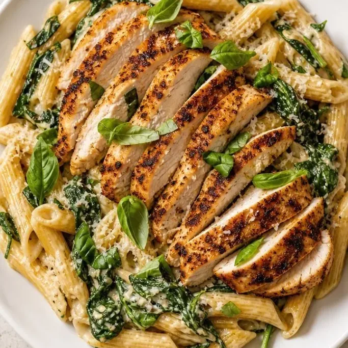 Creamy Grilled Chicken Pasta with Parmesan Sauce Grilled Chicken Pasta
