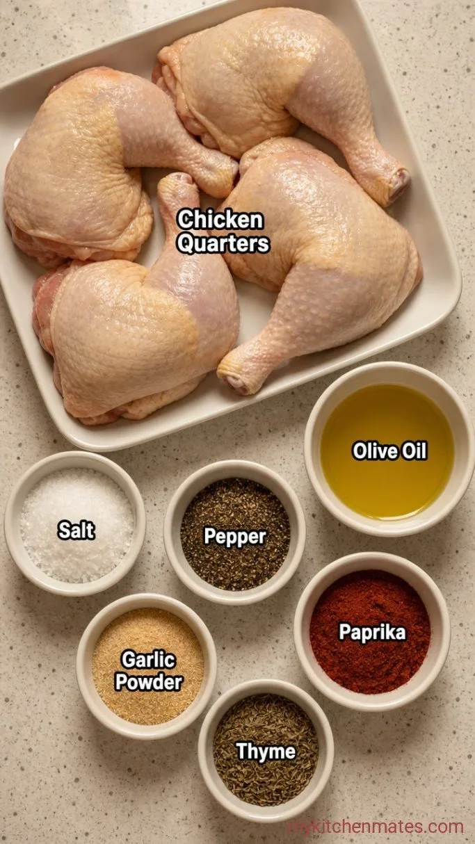 Juicy Grilled Chicken Quarters with Crispy Skin Ingredients