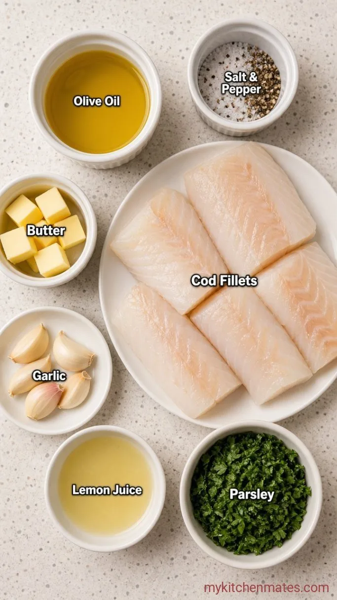 15-Minute Grilled Cod Fillets with Garlic Butter Ingredients
