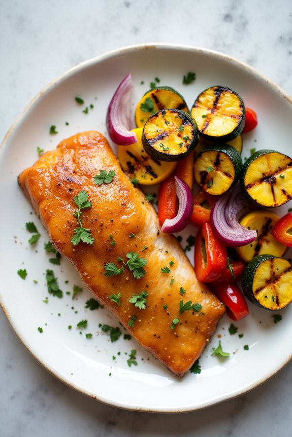 grilled catfish with vegetables