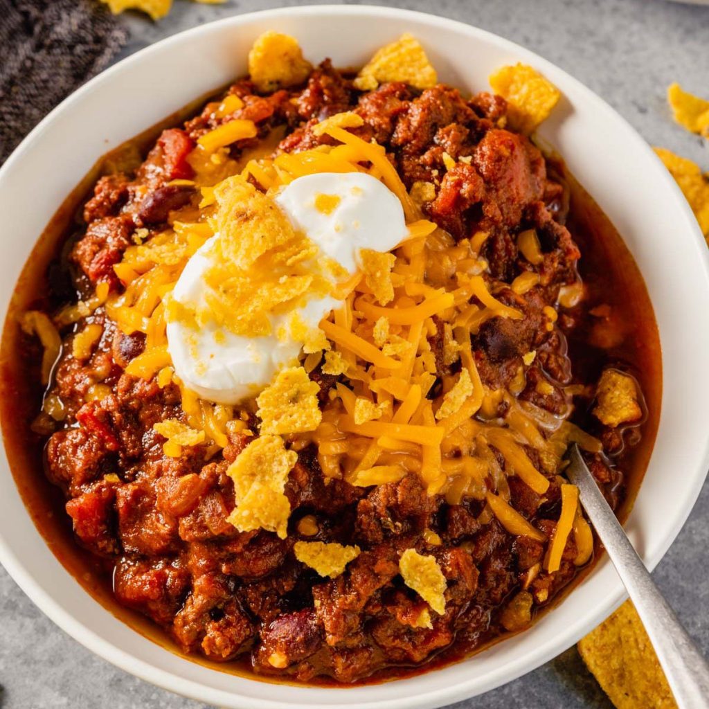 ground beef chili 8 square