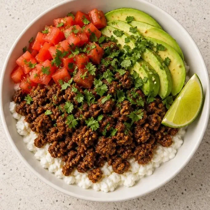 Quick High-Protein Ground Beef Cottage Cheese Bowl Ground Beef Cottage Cheese Bowl