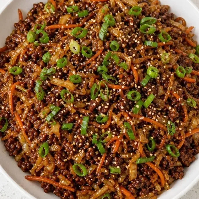 Quick Ground Beef Egg Roll in a Bowl Ground Beef Egg Roll in a Bowl