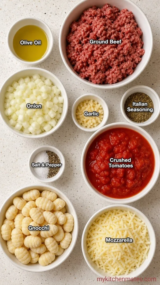 One-Pan Ground Beef Gnocchi Ingredients