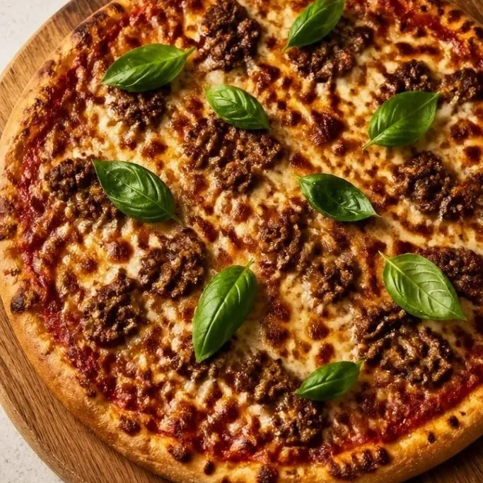 Hearty Ground Beef Pizza (Ready in 35 Minutes) Ground Beef Pizza