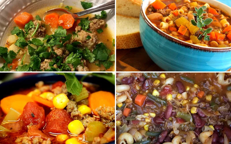 15 Ground Beef Soup Ideas for Quick Weeknight Meals ground beef soup recipes featured