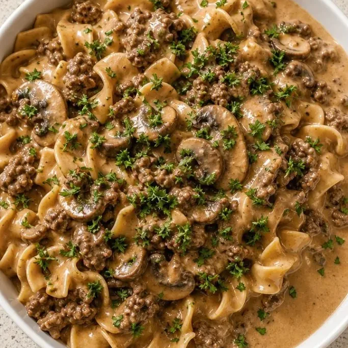 Creamy One-Pan Ground Beef Stroganoff Ground Beef Stroganoff
