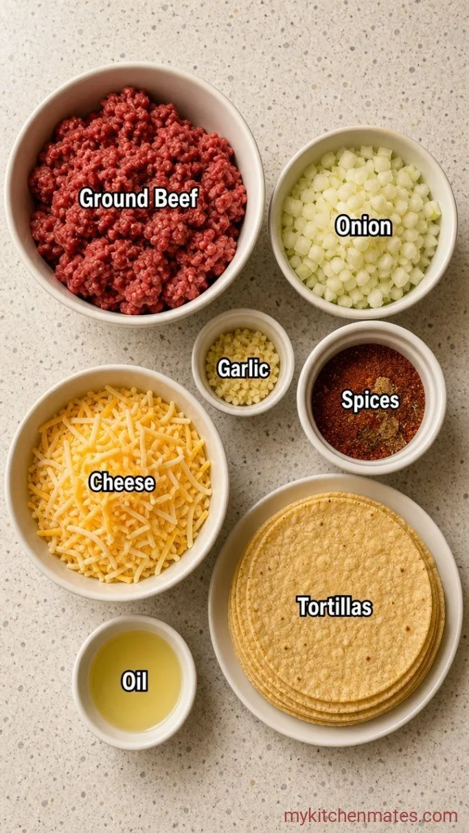 Crispy Baked Ground Beef Taquitos Ingredients