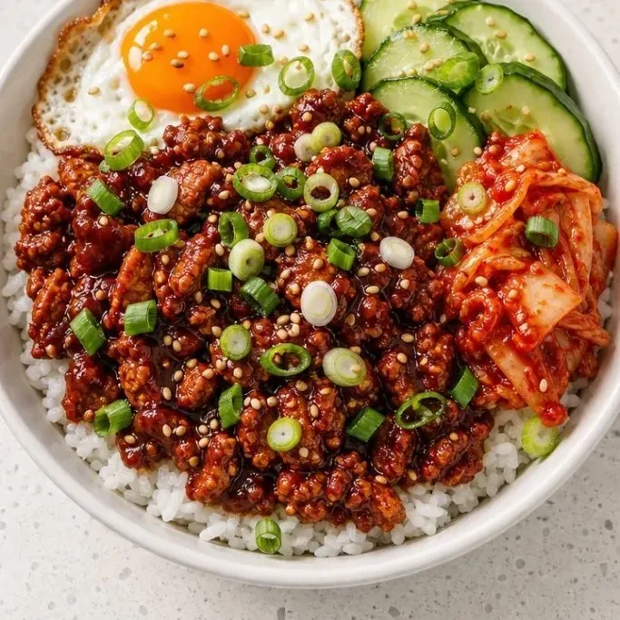 Ground Chicken Rice Bowl