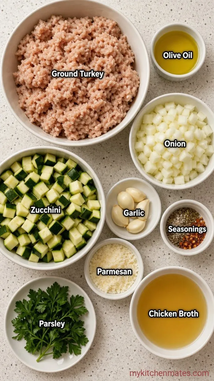 25-Minute Ground Turkey and Zucchini Skillet Ingredients