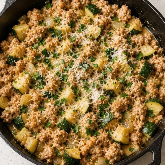Ground Turkey And Zucchini Skillet