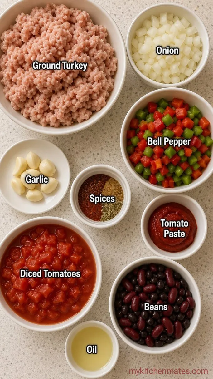 Crockpot Ground Turkey Chili Ingredients