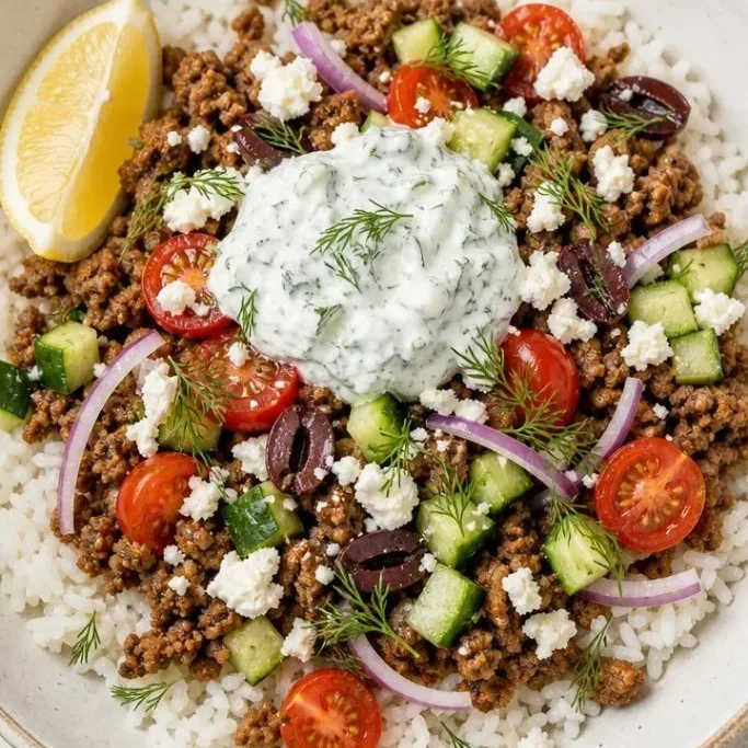 Ground Turkey Greek Bowl