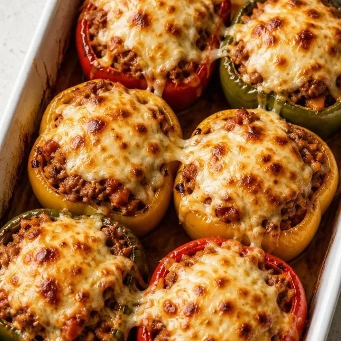 Easy Ground Turkey Stuffed Peppers (Ready in 45 Minutes) ground turkey stuffed peppers_featured_bjm
