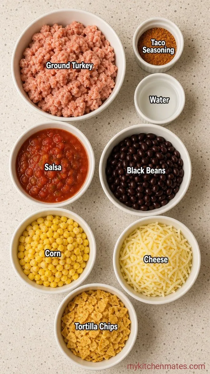 Easy Ground Turkey Taco Casserole Ingredients