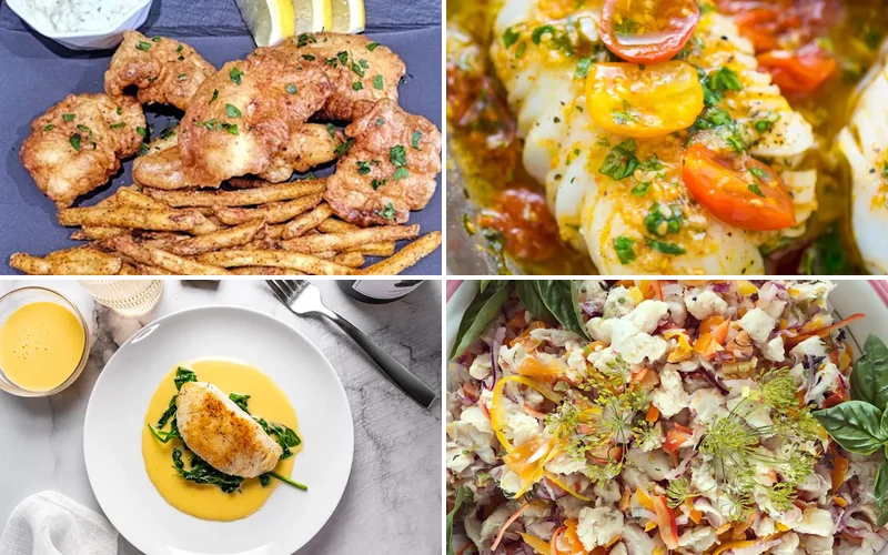 halibut-cheeks-recipe collage