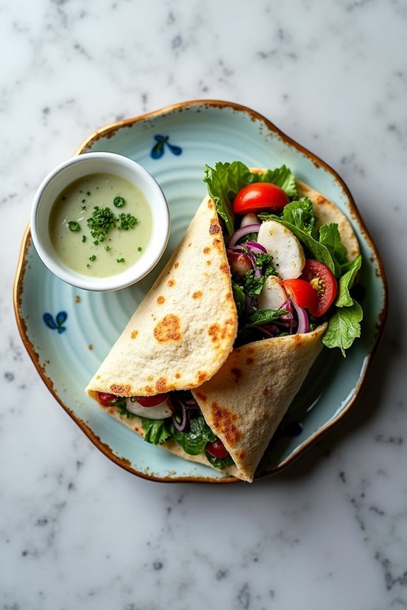 halibut wraps with cucumber mint