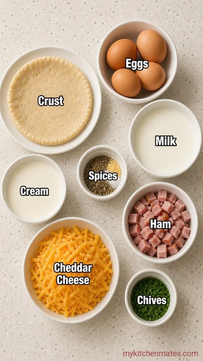 My Go-To Ham and Cheese Quiche Ingredients