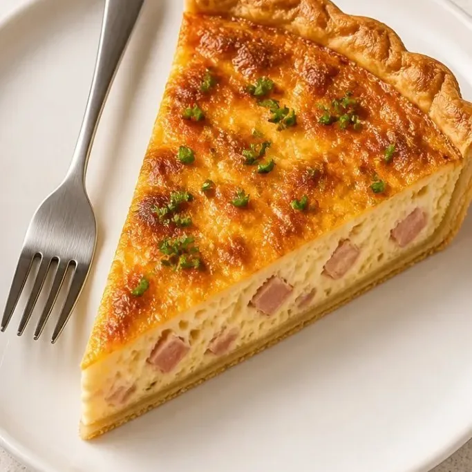 Easy Ham and Swiss Quiche with a Buttery Crust Ham and Swiss Quiche