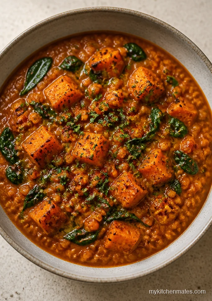 Harissa Butternut Squash and Red Lentil Stew