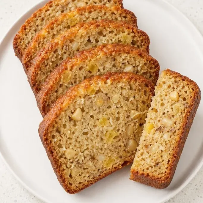 Moist Hawaiian Banana Bread with Pineapple and Coconut Hawaiian Banana Bread